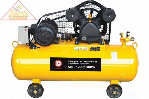 00000045989 Компрессор масляный с ременным приводом Калибр Мастер КМ-4200/100РМ