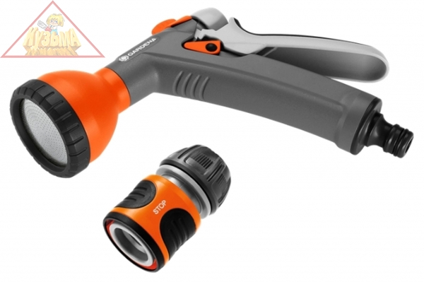 Комплект Gardena: пистолет-распылитель для полива + коннектор с автостопом 1/2" 18345-32.000.00