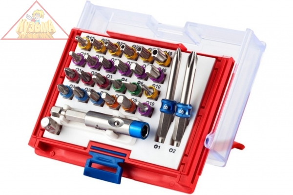Набор вставок бит 1/4, TORX, HEX, PZ, PH, SLOT, 28 предметов МАСТАК 058-11028C