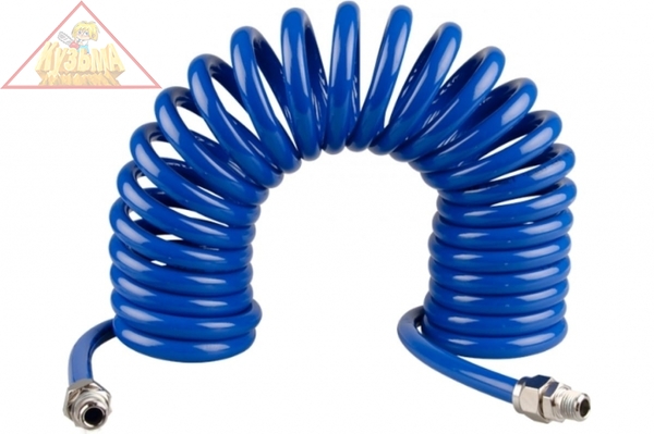 Шланг пневматический спиральный высокого давления 8х12 мм, 15 м, резьба 1/4" KING TONY 79953-15