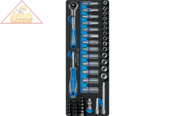 Набор торцевых головок 1/4" с принадлежностями, ложемент, 48 предметов KING TONY 9-2548MRV