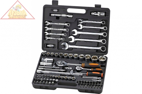 Набор инструментов Кратон TS-18 1/2"+1/4" 82 пр., арт. 2 28 09 018