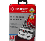 Набор метчиков и плашек в боксе 18 предметов МАСТЕР ЗУБР (арт. 28115-H18