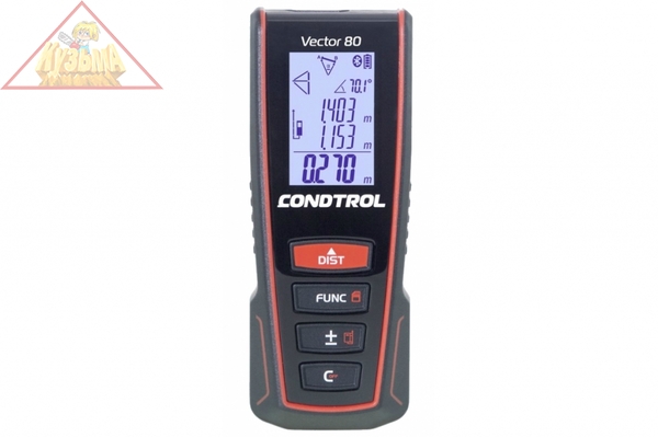 Лазерный дальномер CONDTROL Vector 80, 1-4-099 (3-х строчный инверсионный чёрно-белый дисплей)