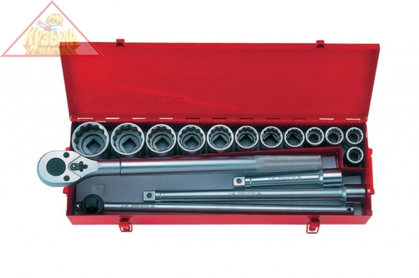 Набор торцевых головок с принадлежностями 3/4", двенадцатигранные, 21-50 мм, 16 предметов KING TONY 6016MR