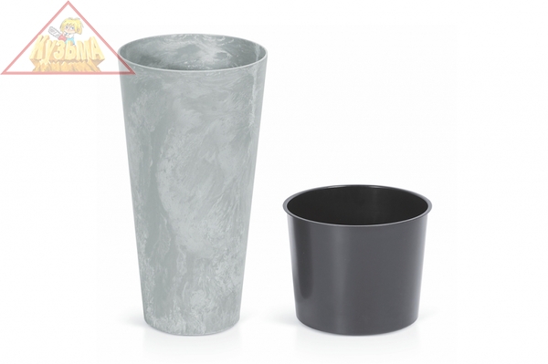 Кашпо для цветов Prosperplast Tubus Slim Beton бетон 2 предмета 35 и 64 л DTUS400E-422U
