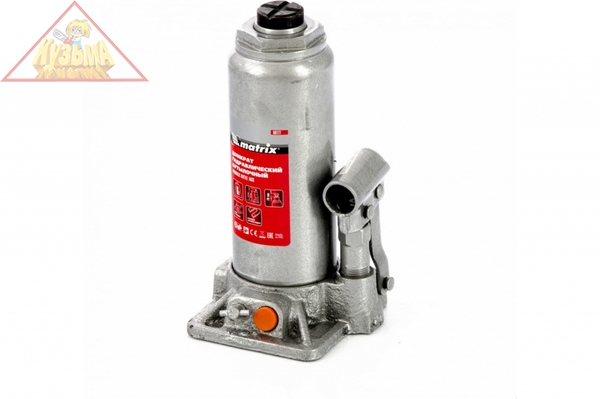 Гидравлический бутылочный домкрат MATRIX 6 т, h подъема 216–413 мм 50777