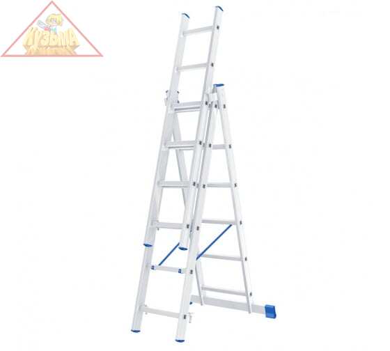 Лестница, 3 х 6 ступеней, алюминиевая, трехсекционная, Россия// Сибртех 97816
