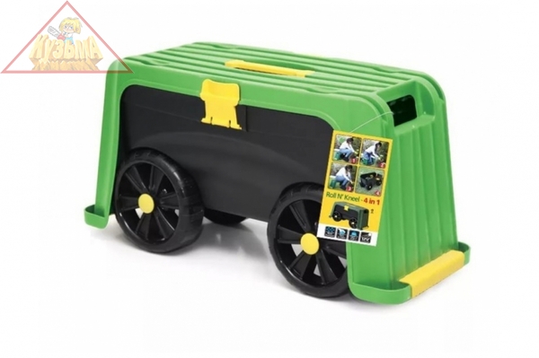 Ящик-подставка HELEX на колесах, 4в1, зеленый/черный H835 