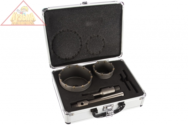 Набор коронок по бетону с оснасткой в кейсе Профессионал (68, 100 мм) ЗУБР 29185-H2-2