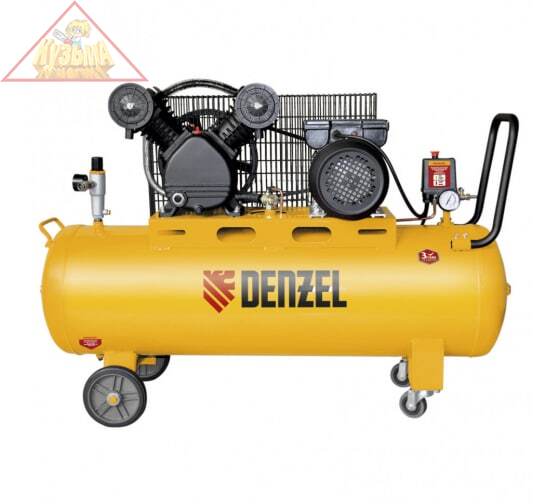 Компрессор DRV2200/100, масляный ременный, 10 бар, производительность 440 л/м, мощность 2,2 кВт Denzel (58088)