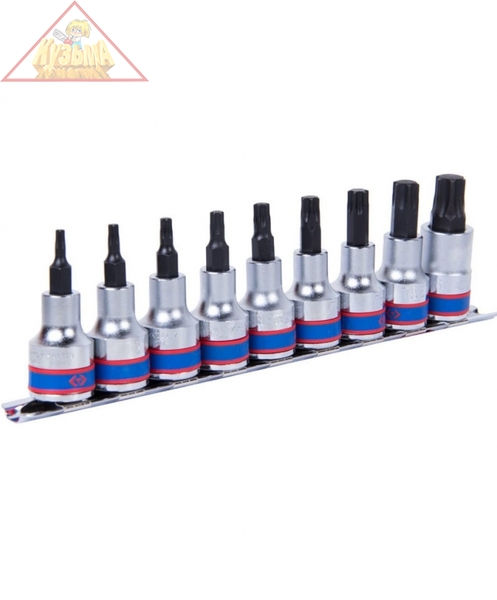 Набор торцевых насадок 1/2", TORX, Т20-Т60 мм, L = 60 мм, 9 предметов KING TONY 4109PR10
