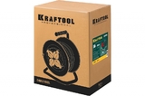 Удлинитель на катушке KRAFTOOL P-315, 50м, 3500Вт, 4 гнезда, IP44, ПВС 3х1.5мм2, 55084-50