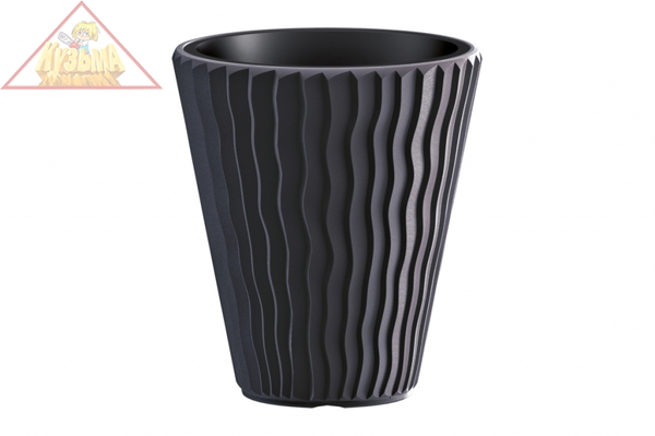 Кашпо для цветов Prosperplast SANDY антрацит 2 предмета 18 и 37л DBSP400-S433 