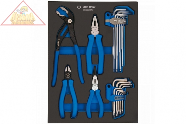 Набор пассатижей, шестигранников и TORX Г-образных, ложемент, 22 предмета KING TONY 9-90222MRV