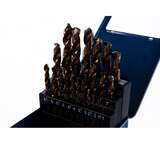 ЗУБР КОБАЛЬТ 25шт(1-13мм), Набор сверл по металлу, сталь Р6М5К5, класс А, мет.бокс, 29626-H25