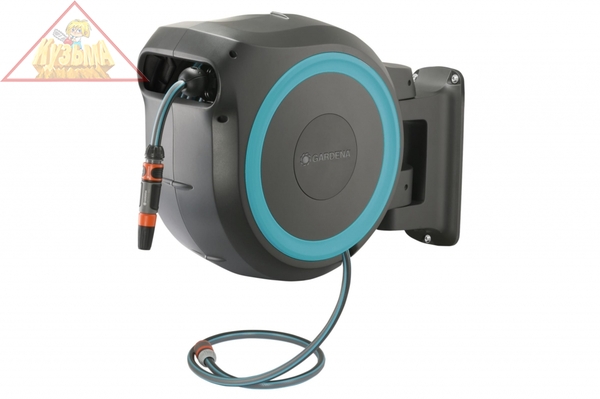 Настенная автоматическая катушка со шлангом Gardena RollUp XL (голубой цвет) 18630-20.000.00