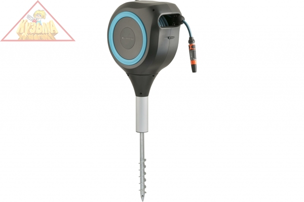 Катушка со шлангом свободного размещения автоматическая GARDENA RollUp M (голубой цвет) 18614-20.000.00	 