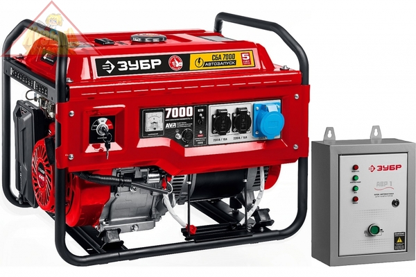 Бензиновый генератор ЗУБР с автозапуском 7000 Вт, 220 В СБА-7000