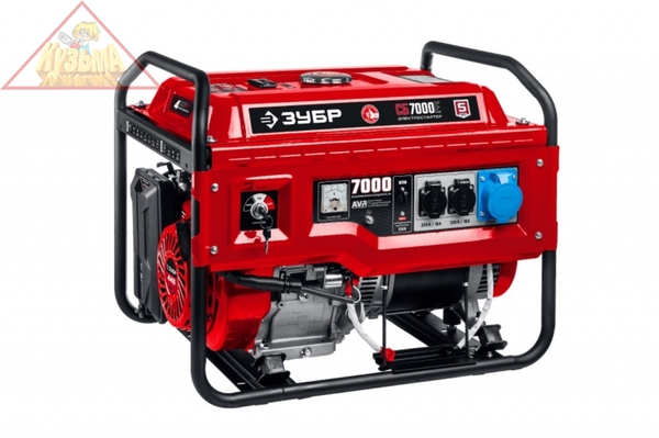 Бензиновый генератор с электростартером ЗУБР 7000 Вт СБ-7000Е