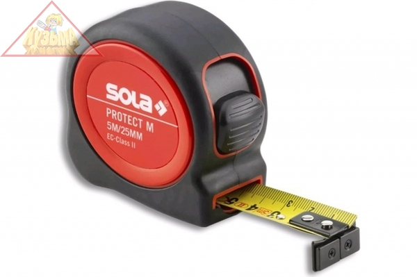 Рулетка Protect M PE 525, L 5 м, магнитная,50570601 Sola