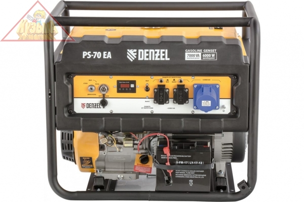 Генератор бензиновый PS 70 EA, 7,0 кВт, 230В,25л,коннектор автоматики 5-PIN,электростартер Denzel	арт. 9468943
