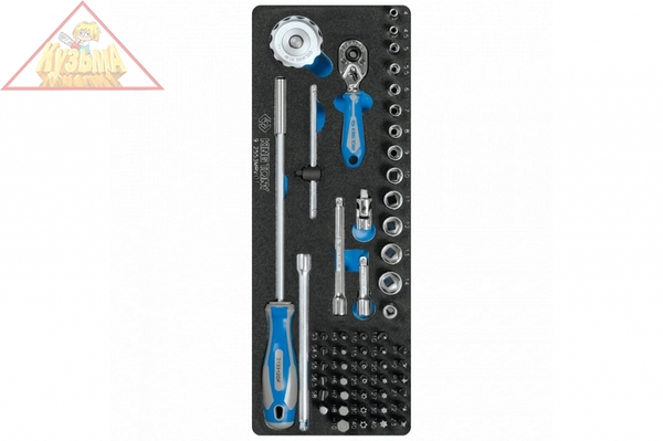 Набор торцевых головок 1/4" с принадлежностями, ложемент, 55 предметов KING TONY 9-2553MRV01