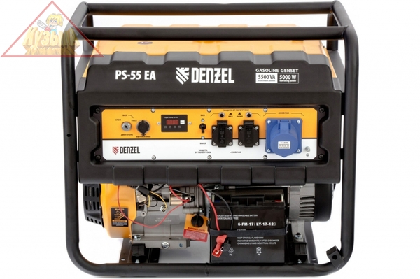 Бензиновый генератор DENZEL PS 55 EA, 5,5 кВт, 230В, 25л 946874