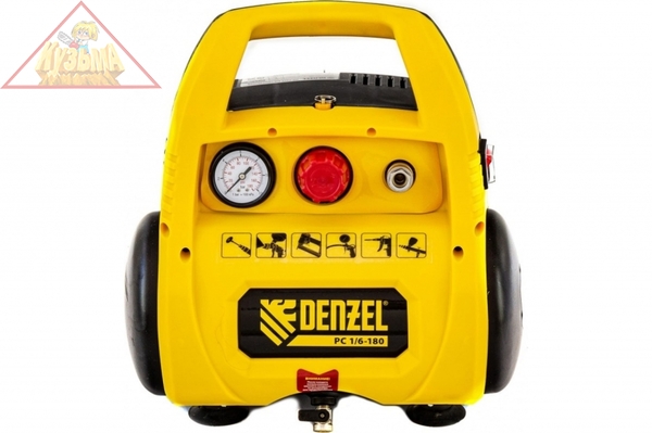 Воздушный безмасляный компрессор DENZEL РС 1 6-180, 1,1 кВт, 180 л мин, 6 л 58057