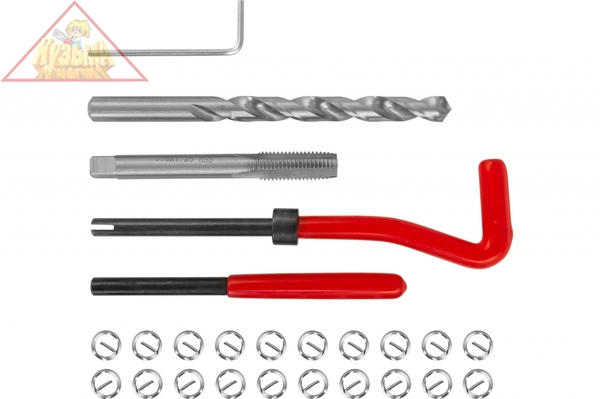 TRIS8125 Набор для восстановления резьбы M8x1.25, 25 предметов.Thorvik