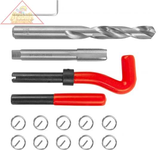 Набор для восстановления резьбы Thorvik TRIS14125 M14x1.25, 15 предметов