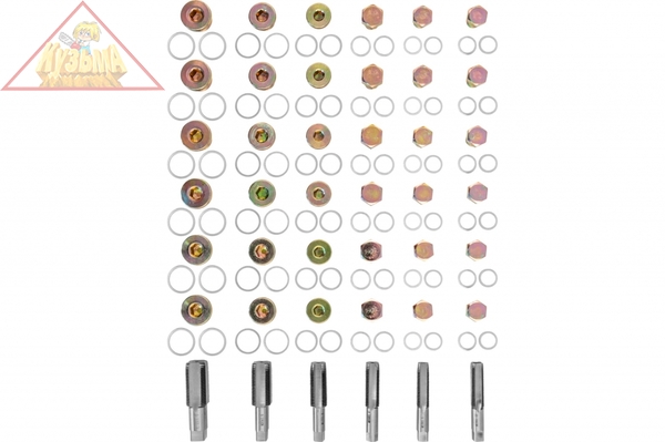 Набор для восстановления резьбы маслосливных отверстий Thorvik, М13-М22, 114 предметов, арт. ODPRK1322