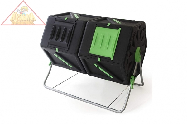 Двойной вращающийся компостер HELEX 2x105 л, черный/зеленый H821 