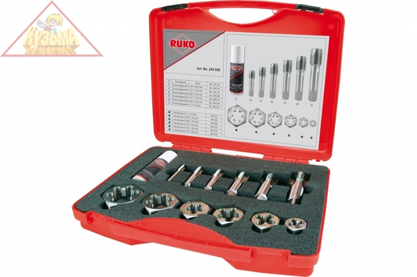 Набор метчиков и плашек Ruko G 1/8-1.0 HSS-G 13пр 245059