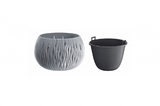 Кашпо для цветов Prosperplast SANDY BOWL серый 2 предмета DSK240-405U 