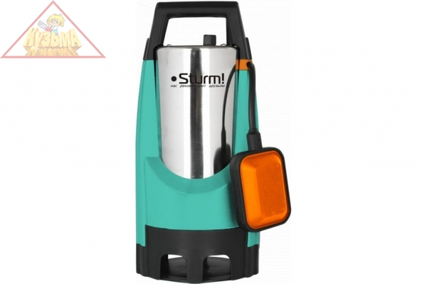 Насос дренажный Sturm!, 1000 Вт, Метал.корпус, част. до 35 мм, 290 л/мин, 8.5м, арт. WP9712S