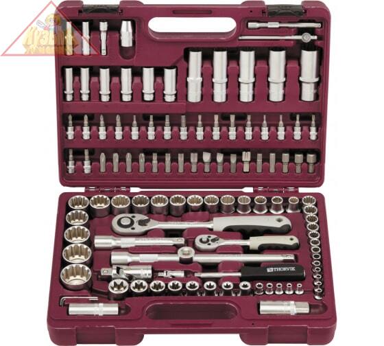Набор инструмента универсальный THORVIK 1/4", 1/2"DR с головками торцевыми MultiProf, 108 предметов, арт. UTS0108MP