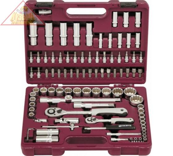 Набор инструмента универсальный THORVIK  1/4", 1/2"DR с головками торцевыми MultiProf, 94 предмета, арт. UTS0094MP