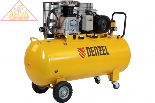 Воздушный компрессор DENZEL ременной привод BCI3000-T/200, 3,0 кВт, 200 литров, 530 л/мин 58119