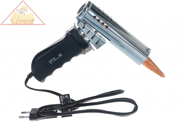 Паяльник с пластмассовой рукояткой и долговечным жалом, 500Вт, клин Зубр ПРОФЕССИОНАЛ 55302-500