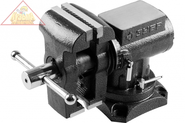 Многофункциональные слесарные тиски ЗУБР Эксперт-3D с поворотом в двух плоскостях, 125 мм 32712-125