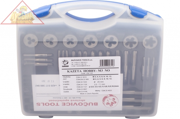 Набор резьбонарезной в пластиковой коробке M 3 HOBBY Bucovice 330120