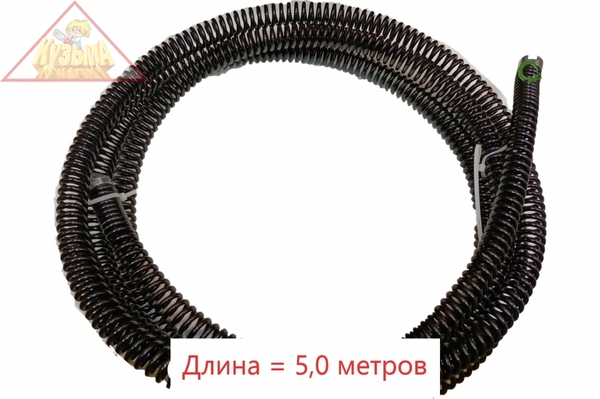 Спираль для прочистки засоров в канализации диаметр 22мм длина 5 метров Крокочист CROCODILE (50315-22-5)