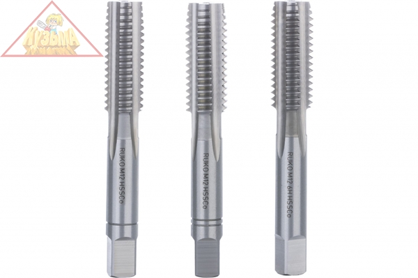 Набор метчиков Ruko из 3-х шт. М 12 Шаг 1.75 мм HSSE-Co5 230120E