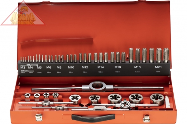 Резьбонарезной набор M3-M20 HSS, 54шт. RUKO 245040