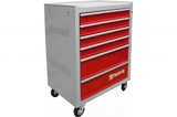 Инструментальная тележка THORVIK ТТ6GR-R 6-ти полочная, серая с красными ящиками