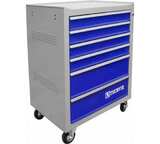 Инструментальная тележка THORVIK ТТ6GB-R 6-ти полочная, серая с синими ящиками
