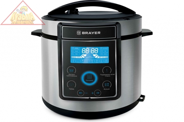 Мультиварка BRAYER BR2401, 1000 Вт, 6 л, 12 программ, сенсор упр, led-дисплей, таймер 24 ч