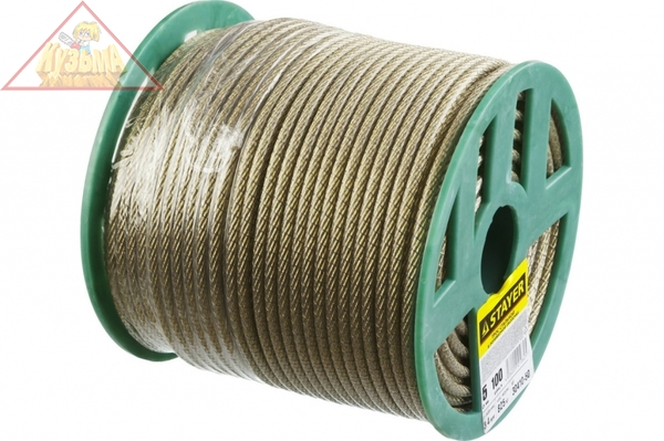 Трос стальной в полимерной оболочке, d=5,0 мм, L=100 м, STAYER арт. 30410-50