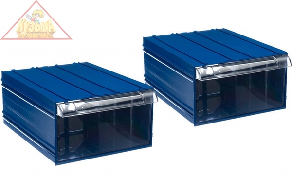 Пластиковый короб Стелла-техник С-510-2К, синий-прозрачный , 260х364х150мм, комплект 2 штуки